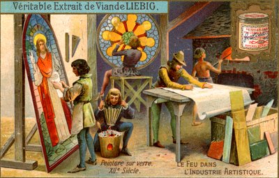 Maleri på glass på 1100-tallet, ca 1900 av Unbekannt