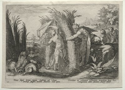 Pan Pursuing Syrinx, ca. 1589. av Unbekannt