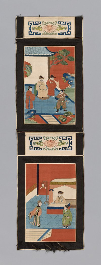 Panel For a Screen, China, Qing dynasty 1644-1911, 18751900.    1207686   no       norwegian Successfully Translated  Original: Lezende oude vrouw Vieille femme lisant (original title) Translat: Lezende oude vrouw Vieille femme lisant (original title) 1381 av Unbekannt