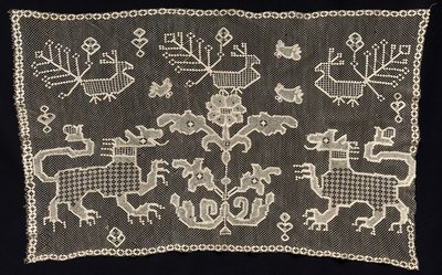 Panel med pantere, fugler og blomstermotiver, 1700-1800-tallet. av Unbekannt