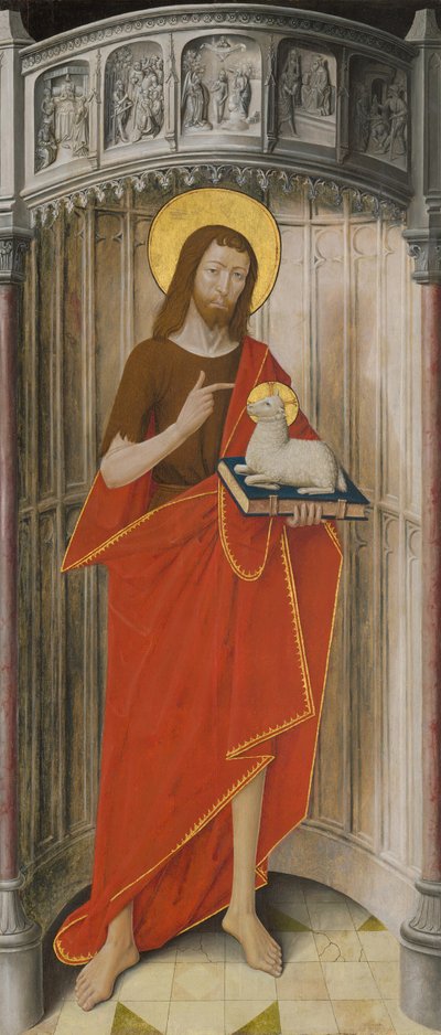 Paneler fra høyalteret til Charterhouse of Saint-Honoré, Thuison-les-Abbeville: Saint John... av Unbekannt