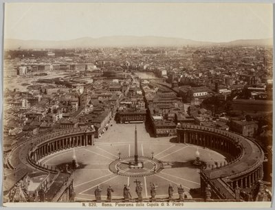Panorama fra Peterskirken, Roma, ca. 1860-årene. av Unbekannt