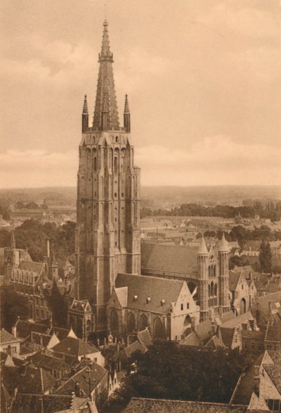 Panorama og kirken Notre-Dame, c1928 av Unbekannt