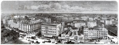 Panorama av Chicago fra toppen av rådhuset, USA, 1871 av Unbekannt