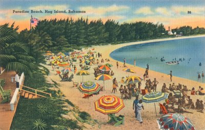 Paradise Beach, Hog Island, Bahamas, c1930 av Unbekannt