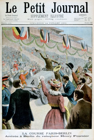 Paris Berlin Race, Ankomst av vinneren Henry Fournier, 1901 av Unbekannt