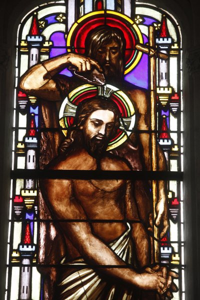 Paris, Frankrike Saint Germain l'Auxerrois kirke farget glass: Kristi dåp, Paris, Frankrike av Unbekannt
