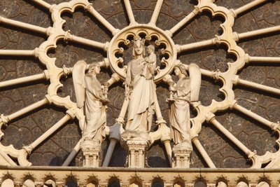Paris Notre Dame katedral vestfløy: Jomfru og barn og engler, Paris, Frankrike av Unbekannt