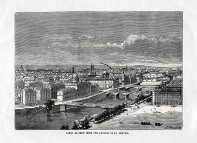 Paris, sett fra kirken St Gervais, Frankrike, 1879 av Unbekannt