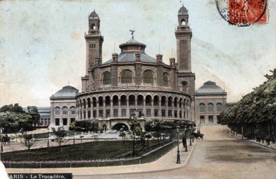 Paris: utvendig utsikt over Palais du Trocadero - Postkort datert 1908 av Unbekannt