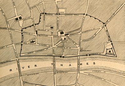 En del av moderne London, viser den gamle muren, 1897. av Unbekannt