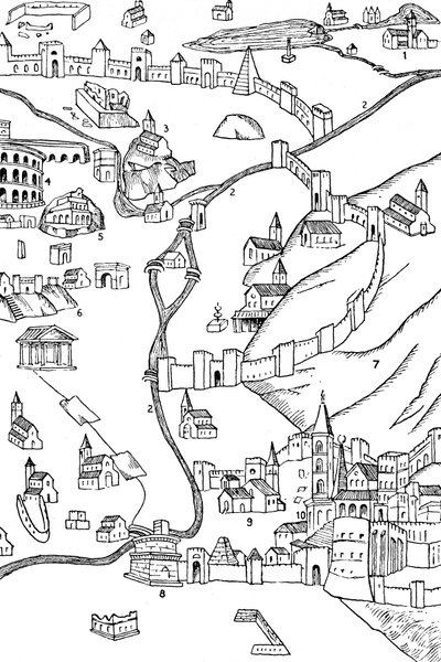 En del av Roma. Fra en plan tegnet ca. 1475, 1935 av Unbekannt