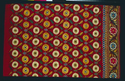 Del av et skjørt Ghagra, 1800-tallet - tidlig på 1900-tallet. av Unbekannt