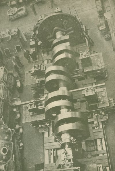 En del av veivakselen til MV Britannic White Star, 27 000 tonn, c1930. av Unbekannt