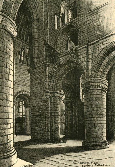 En del av Nave, Carlisle Cathedral, 1898. av Unbekannt