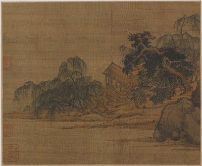 Paviljong på en skogkledd odde, muligens Ming-dynastiet, 1368-1644. av Unbekannt