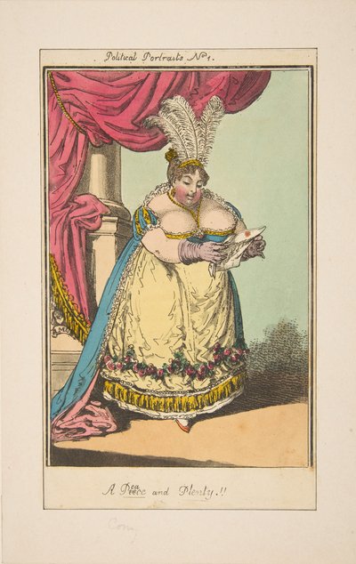 Peace Piece and Plenty Politiske portretter nr. 1, ca. 1820. av Unbekannt