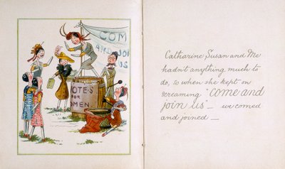 Pegdukker på et suffragettemøte, c1910 av Unbekannt