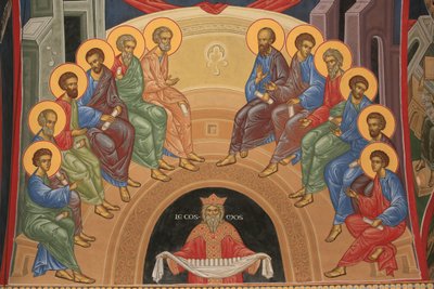 pinse. Saint-Antoine-le-Grand ortodokse kirke Saint-Laurent-en-Royans Frankrike av Unbekannt