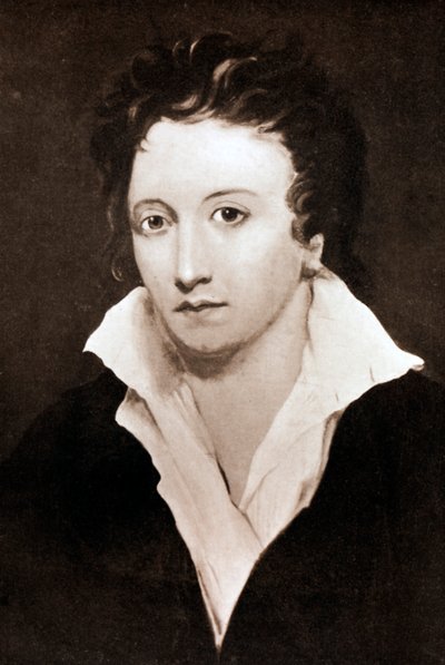 Percy Bysshe Shelley, engelsk romantisk poet, 1800-tallet av Unbekannt
