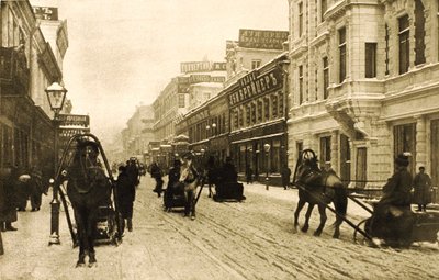 Petrovka Street om vinteren, Moskva, Russland, 1912 av Unbekannt