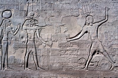 Farao slår fiendene sine, Khnum-tempelet, ptolemaiske og romerske perioder av Unbekannt