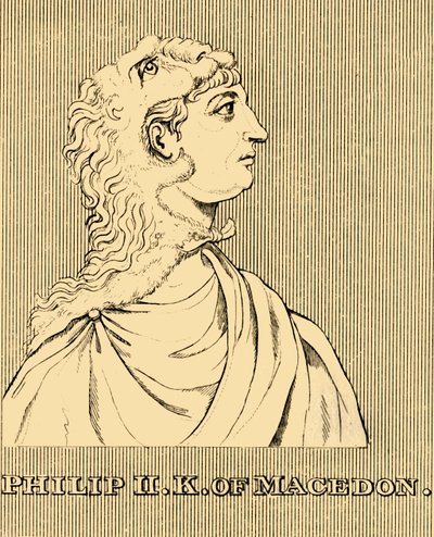 Filip II, konge av Macedon, 382-336 f.Kr., 1830. av Unbekannt