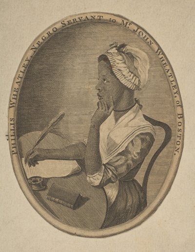 Phillis Wheatley, svart tjener til Mr. John Wheatley fra Boston, ca. 1773. av Unbekannt