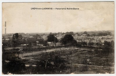 Picardie, Aisne (02), Crepy in Laonnois (Crepy-en-Laonnois): panorama av Notre-Dame - Postkort sent på 1800-tallet - begynnelsen av 1900-tallet av Unbekannt
