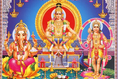 Bilde av hinduistiske guder Ganesha, Ayyappa og Subramanya India av Unbekannt