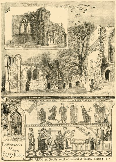 Pittoreske biter fra Easby Abbey, 1898. av Unbekannt