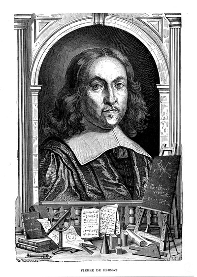 Pierre de Fermat , fransk matematiker fra 1600-tallet, 1870 av Unbekannt