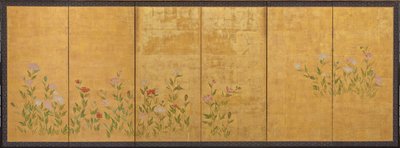 Rosa og røde valmuer, Edo-perioden, 1615-1868. av Unbekannt