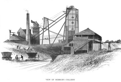 Pithead ved Hebburn Colliery, Newcastle-upon-Tyne-området, 1860 av Unbekannt
