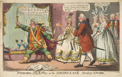 Pizzaro a New Play eller Drury-Lane Masquerade, 11. juni 1799. av Unbekannt