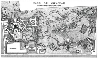 Plan av Monceau Park, Paris, 1778, 1885 av Unbekannt