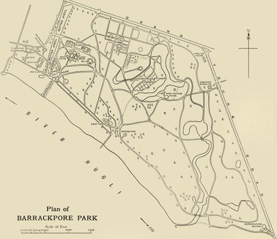 Plan over Barrackpore Park, 1925. av Unbekannt