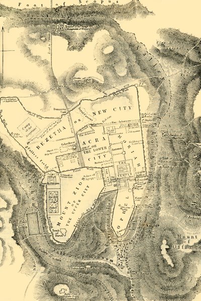 Plan for Jerusalem i det første kristne århundre, 1890. av Unbekannt