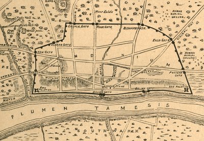 Plan for det romerske London, 1897. av Unbekannt