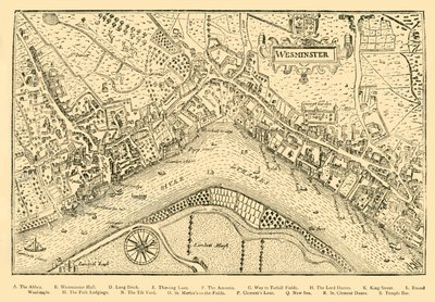 Plan for Westminster. Fra Nordens Survey, tatt i Queen Elizabeths Reign, 1593, 1881. av Unbekannt