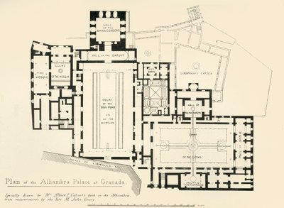Plan over Alhambra-palasset i Granada, 1800-tallet, 1907. av Unbekannt