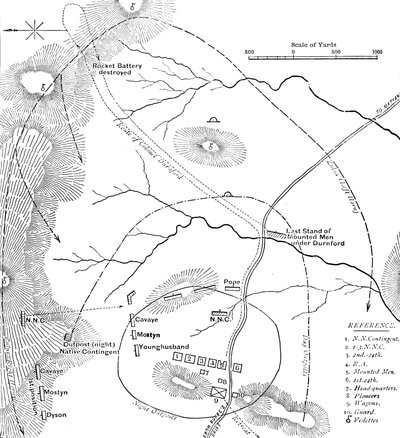 Plan for slaget ved Isandhlwana, 22. januar 1879, c1880 av Unbekannt