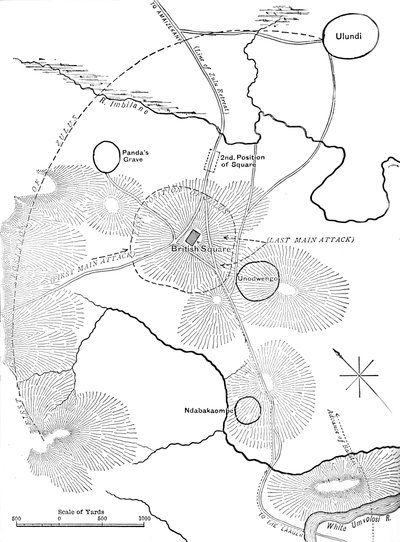 Plan for slaget ved Ulundi, 4. juli 1879, c1880 av Unbekannt