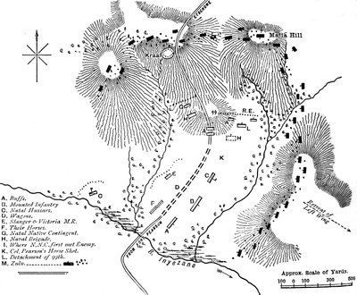 Plan for kampen ved Inyezane, 22. januar 1879, c1880 av Unbekannt