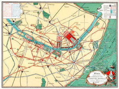 Plan for den universelle utstillingen, Paris, 1889 av Unbekannt