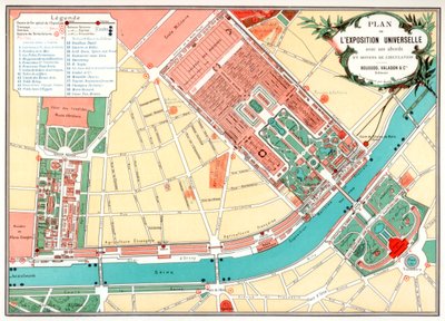 Plan for den universelle utstillingen, Paris, 1889 av Unbekannt