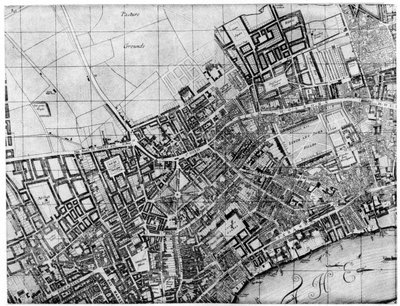 Plan for prestegjeldet St Giles, London, 1907 av Unbekannt