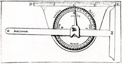 Planimeter brukt i forbindelse med en firkant for oppmåling, 1605 av Unbekannt