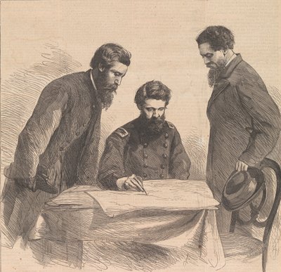 Planlegging av fangst av Booth og Harold, 1865. av Unbekannt
