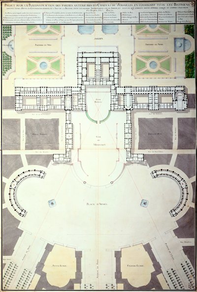 Planer for transformasjonen av Versailles, Frankrike, 1780 av Unbekannt